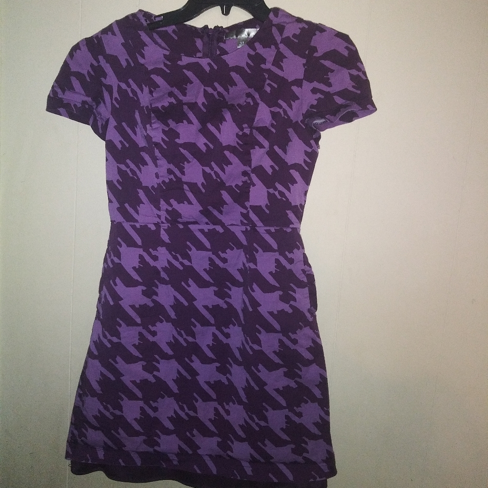 short sleeve purple dress